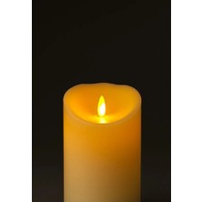 Niyet Naturel Büyük Boy Pilli Kütük Mum - 10X16 cm - Dekoratif - Hediyelik