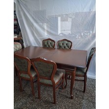 Bengi Ankara Mobilya Masa Sandalye Tk 90616 Klasik Model Kayın Aslan Ayak Oymalı Ceviz Orta Açılır Masa