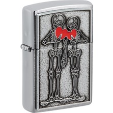 Zippo Unisex Adult Love Lighters, Couple Love Emblem Bruahed Chrome