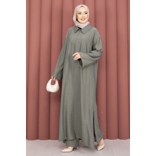 HL Hira Yarım Fermuarlı Tunik Takım Haki