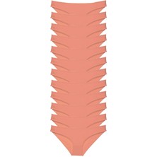 Liyuza 12 Adet Süper Eko Set Likralı Kadın Slip Külot Pudra