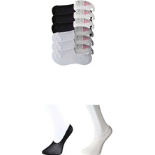 Liyuza Siyah ve Beyaz Kadın Babet Çorap 6 Çift