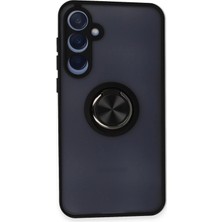 Epilons Mey Ithalat® Galaxy A25 5g Kılıf Montreal Yüzüklü Silikon Kapak - Siyah