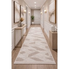 Babil Home Kaymaz Tabanlı Kesme  Salon Koridor Mutfak Yatak Odası Halısı 6023 Kahve