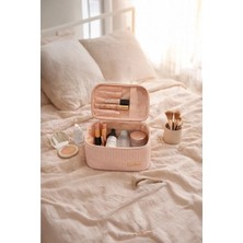 Valoa Vega Suni Deri Kapitone Makyaj Düzenleyici ve Seyahatçantası - Pembe Modern Tasarım 826334