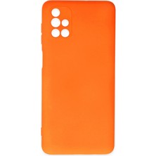 Epilons Mey Ithalat® Galaxy M51 Kılıf Nano Içi Kadife Silikon - Turuncu