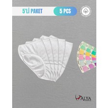 Alya Underwear Kız Çocuk - Garson %100 Pamuklu Slip Külot - Kalp Desenli Jakar Işlemeli
