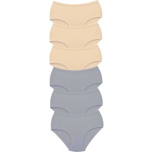 Liyuza 6 Adet Tutku Kadın Yüksek Bel Bato Kalın Lastik Külot S8