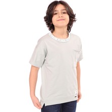 Toontoy Erkek Çocuk Baskılı Bisiklet Yaka Kısa Kollu Yırtmaçlı Tişört - Tek Cepli