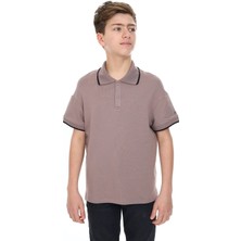 Toontoy Erkek Çocuk Baskılı Polo Yaka Düğmeli Kısa Kollu Tişört