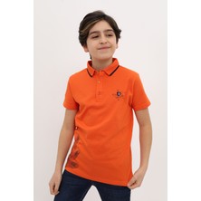 Toontoy Erkek Çocuk Baskılı Polo Yaka Düğmeli Kısa Kollu Tişört