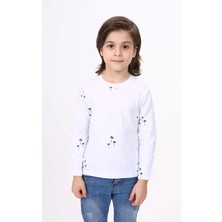 Toontoy Erkek Çocuk Baskılı Bisiklet Yaka Uzun Kollu Tişört