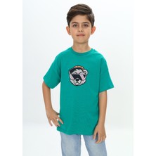 Toontoy Erkek Çocuk Baskılı Bisiklet Yaka Kısa Kollu Tişört
