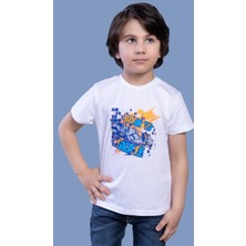 Toontoy Erkek Çocuk Baskılı Bisiklet Yaka Kısa Kollu Tişört
