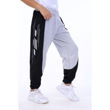 Toontoy Erkek Çocuk Baskılı Beli Paçası Lastikli Cepli Basic Jogger Eşofman Altı - Renk Bloklu & 2 Iplik