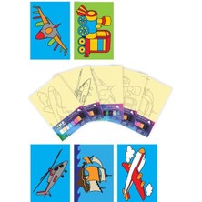 Artikel Ulaşım Araçları Tuz Boyama Oyunu 5 Li Set -2 , Eğitici Aktivite , Kum Boyama Oyunu TB-053