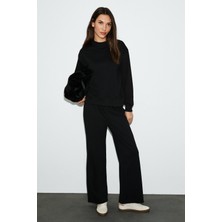 Grimelange DOUE Kadın Yumuşak Ve Esnek Kumaşlı Regular Fit Siyah Eşofman Takımı