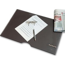 2K Sümen Masaüstü Şeffaf Kapaklı Tekli Pvc Double Color Desk Pad 40x55 cm. Kahve