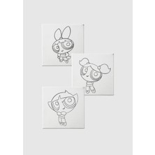 Piece Of Date Sayılarla Tuval Boyama Seti - Powerpuff Girls