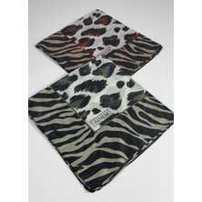 Sinem India Leopar Desen 2'li  Eşarp -6294-17