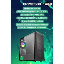 Game Garaj Prime S38 Amd Ryzen 5 7500F 16GB Ram 1tb SSD RTX5060 120MM Sıvı Soğt Freedos Oyuncu Oem Paket