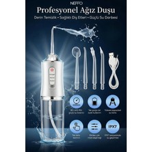 Neffo Şarj Edilebilir Taşınabilir Diş Protez Bakım ve Ağız Duşu Yüksek Kapasite Gri