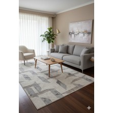 Babil Home Kaymaz Tabanlı Kesme  Salon Koridor Mutfak Yatak Odası Halısı 6022 Bej