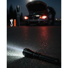 Epilons Mey Ithalat® Uzun Ömürlü Bataryalı Şarjlı El Feneri Güçlü LED Aydınlatma