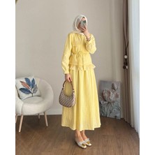 Miraydin Butik Dantel Detaylı Gömlekli Etekli Takım M25191 - Sarı