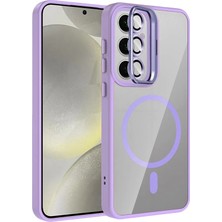 Epilons Mey Ithalat® Galaxy S24 Fe Remim Lensli Magsafe Standlı Kapak - Lila
