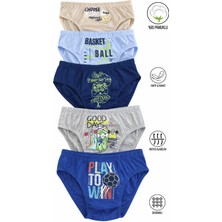 Özkan Underwear Özkan 31801 5'Li Paket Erkek Çocuk Karışık Renkli Desenli Pamuklu Yumuşak Rahat Slip Külot