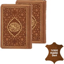 Cep Boy Hakiki Deri Kur'an-I Kerim (Taba Renk)