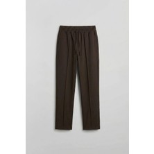 Erkek Beli Lastikli Baggy Pantolon Kahve