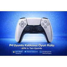 vooka P4 Uyumlu Kablosuz Oyun Kolu Wireless Controller Dual Analog Titreşimli Ergonomik Gamepad Ps4 Uyumlu