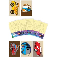 Artikel Arabalar -2 Tuz Boyama Oyunu 5 Li Set -2 , Eğitici Aktivite , Kum Boyama Oyunu TB-046