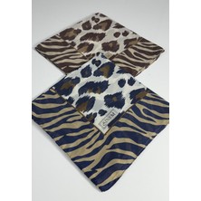 Sinem India Leopar Desen 2'li  Eşarp -6294-16