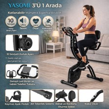Yasomi 3ü1 Arada 10 Seviyeli Ultra Sessiz Nabız Ölçer Kolay Katlanır Manyetik Egzersiz Bisikleti
