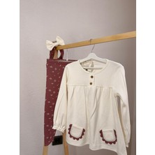 Babudi %100 Pamuk Kız Bebek 3’lü Takım – Elbise, Tayt & Bandana