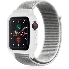 Epilons Mey Ithalat® Watch 38MM Hasırlı Cırtcırtlı Kasalı Kordon - Beyaz