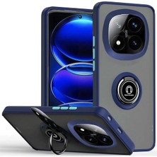 Epilons Mey Ithalat® Redmi Note 14 Kılıf Montreal Yüzüklü Silikon Kapak - Lacivert