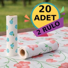 Nistabolje 20 Adet Kullan At Masa Örtüsü Sıvı Geçirmez 2 Rulo 100 x 120 cm Sofra Kağıdı Piknik Örtüsü