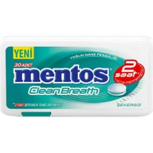 Mentos Clean Breath Yoğun Nane Aromalı Tatlandırıcılı Tablet Şekerleme 21 GR * 12 Adet