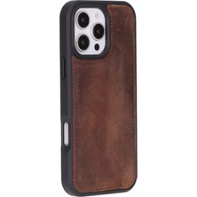 BloominBag Bloomcase Apple iPhone 16 Pro Max(6.9") Dark Mocassin Hakiki Deri Telefon Kılıfı
