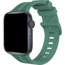 Epilons Mey Ithalat® Watch 38MM KR408 Çizgili Silikon Kordon - Yeşil