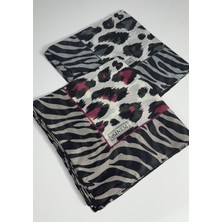 Sinem India Leopar Desen 2'li  Eşarp -6294-13