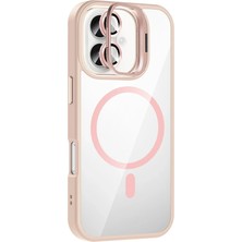 Epilons Mey Ithalat® Iphone 16 Remim Lensli Magsafe Standlı Kapak - Pembe