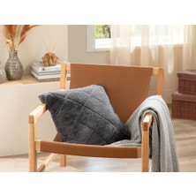 English Home Soft Touch Rabbit Pelüş Kırlent Kılıfı 45x45 cm Antrasit