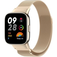 Epilons Mey Ithalat® Redmi Watch 3 Metal Mıknatıslı Kordon - Metalik Gold