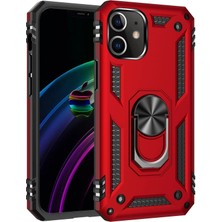 Epilons Mey Ithalat® Iphone 12 Mini Kılıf Sofya Yüzüklü Silikon Kapak - Kırmızı