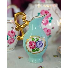 Manushum El Boyaması Porselen Saray Mini Sütlük-Mint 1 Adet